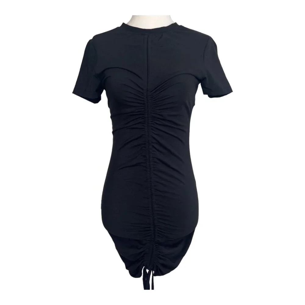 Superdown Yasmine Ruched Tie Mini Short Sleeve Dress - Picture 2 of 5